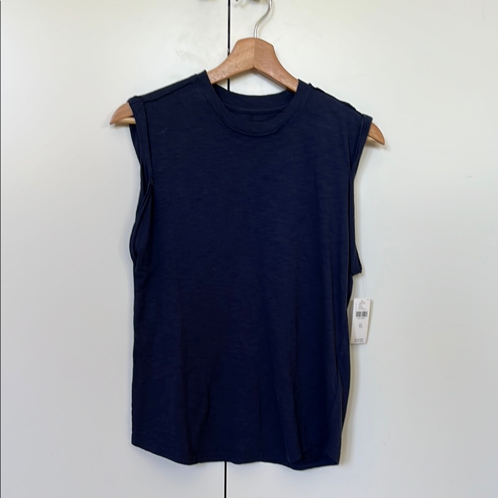 Sleeveless Navy Top